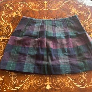 THEORY plaid wool miniskirt sz 6/8 schoolgirl